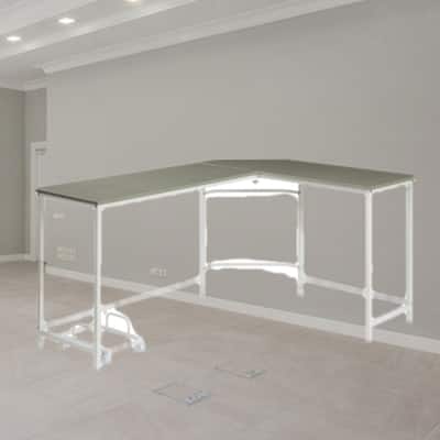 Contemporary L-Shaped Desk with Beveled Edge Design and Computer Holder for Flexible Workspaces