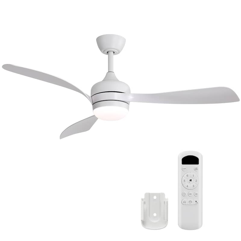 52-Inch Ceiling Fan With 3 ABS Blades,Remote Control,Reversible DC Motor,3 Downrods(5/10/24-Inch) Available,LED Dimmable