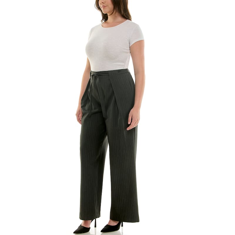 Nicole Miller Pinstripe Wide Leg Trouser