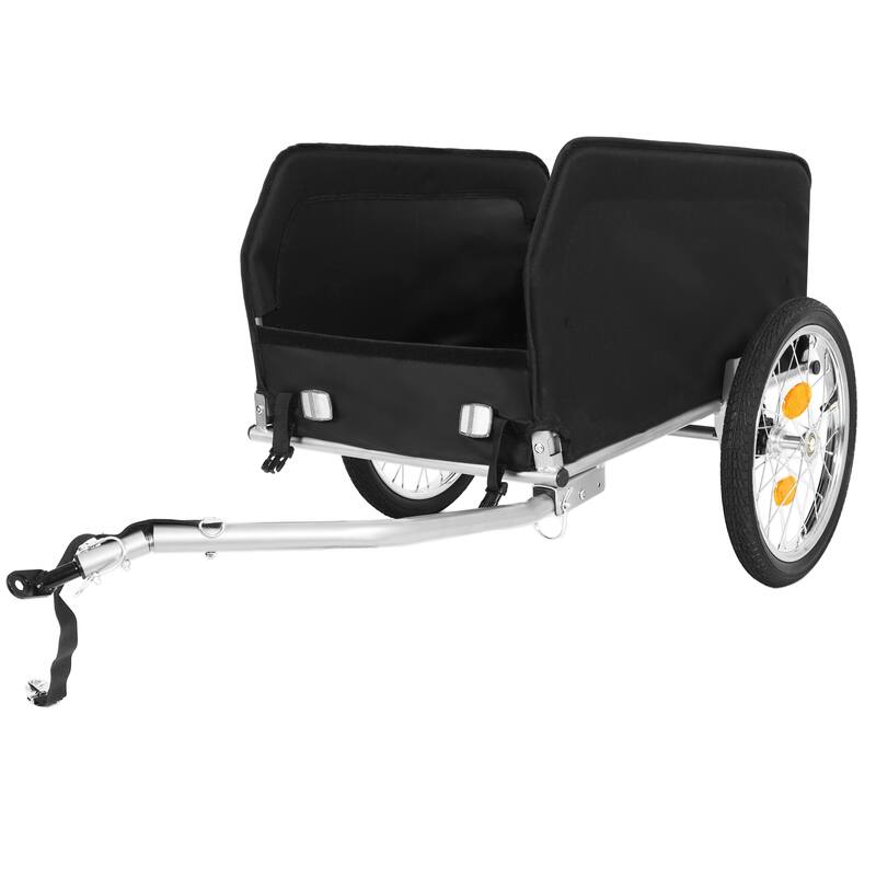 Bike Cargo Trailer With Removable Waterproof Cover - 88 Lbs Capacity, 16" All-Terrain Wheels & Foldable Design For Camping