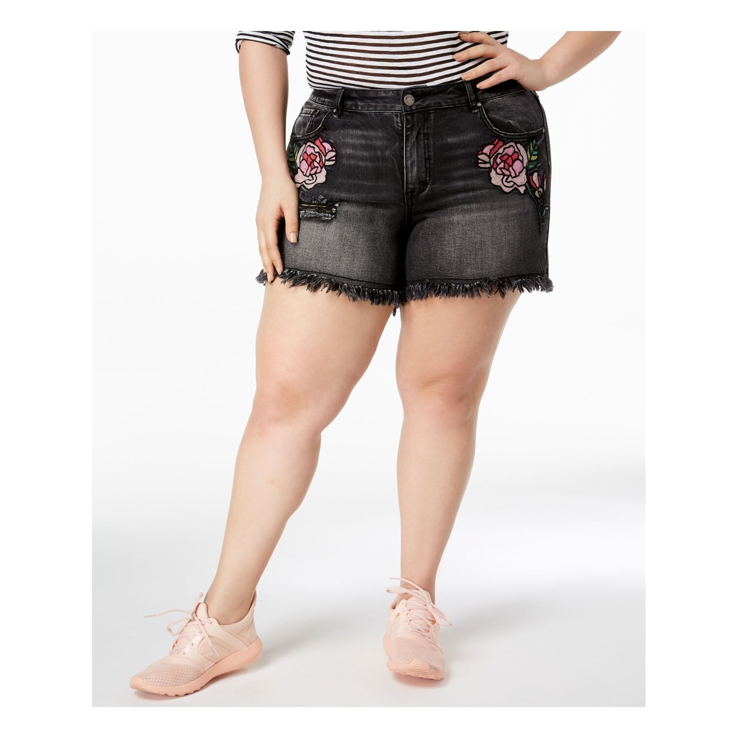 black denim shorts womens plus size