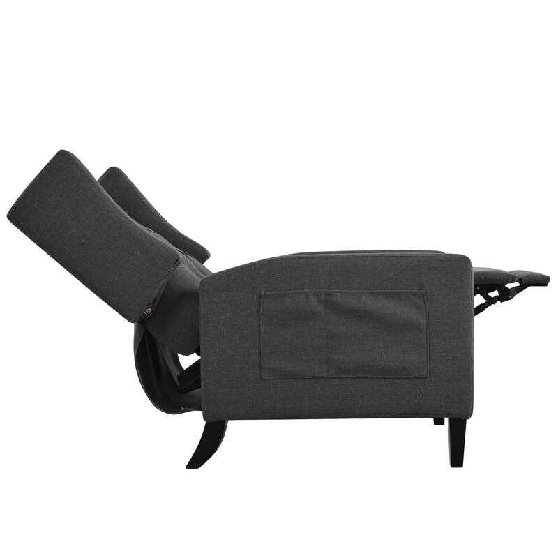 Polyester Recliner Chair with Foldable Side Table and USB Ports, 220lb Capacity