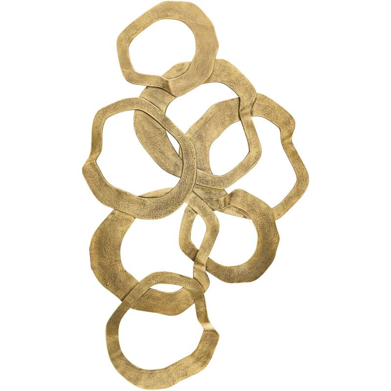 Livabliss Cronus Modern Wall Sculpture - Gold - Gold