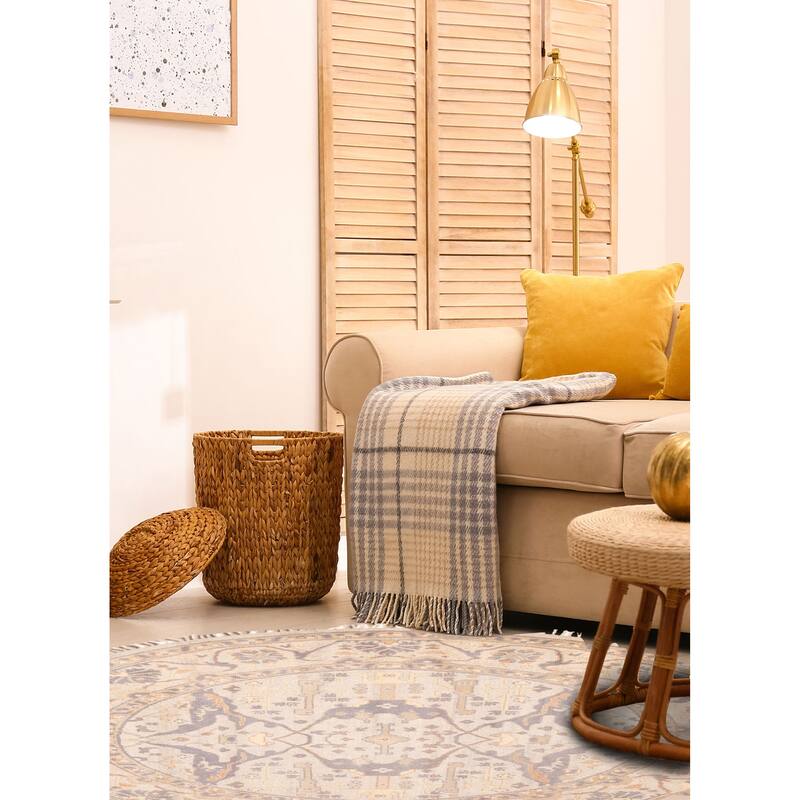 ECARPETGALLERY Hand-knotted Royal Oushak Light Grey Wool Rug - 9'1 x 8'10