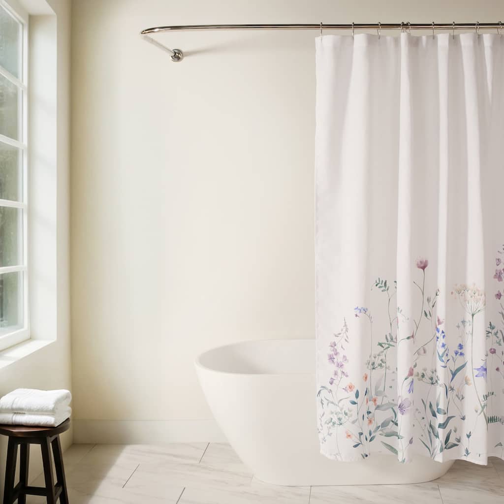 Becky Cameron Timeless Floral Patterned Shower Curtain