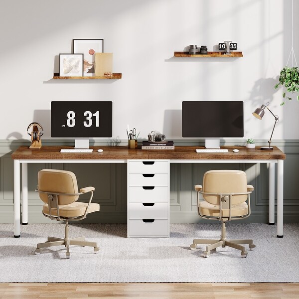 Desk with double drawers discount
