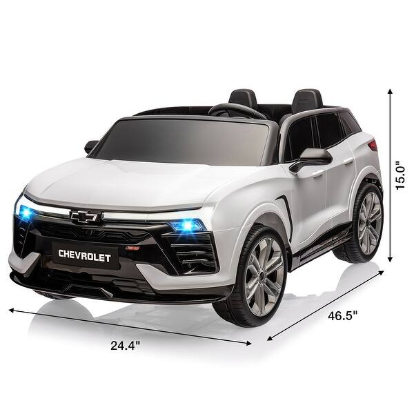 dimension image slide 0 of 6, 24V Kids Electric Ride on Car 2 Seater SUV, Battery Powered Truck Licensed Chevrolet Vehicle