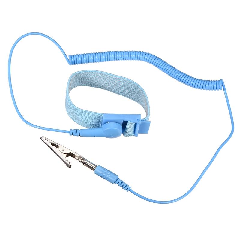 Anti Static Wrist Straps, Magnetic Tray Grounding Wire Alligator Clip Light Blue - 1.7m-1pcs