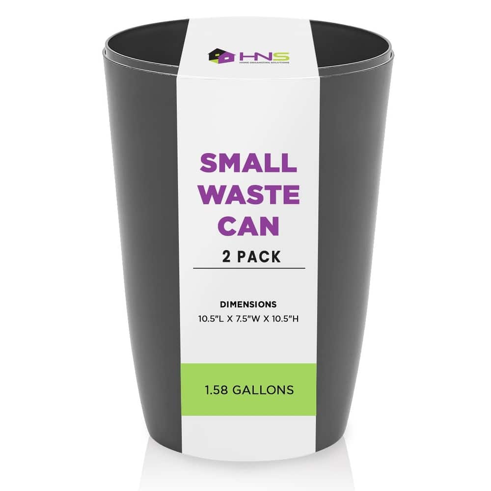 HOLD N’ STORAGE - Set of 2 Small Trash Can with Open Top for Compact and Tight Spaces – 1.58 Gallon Capacity