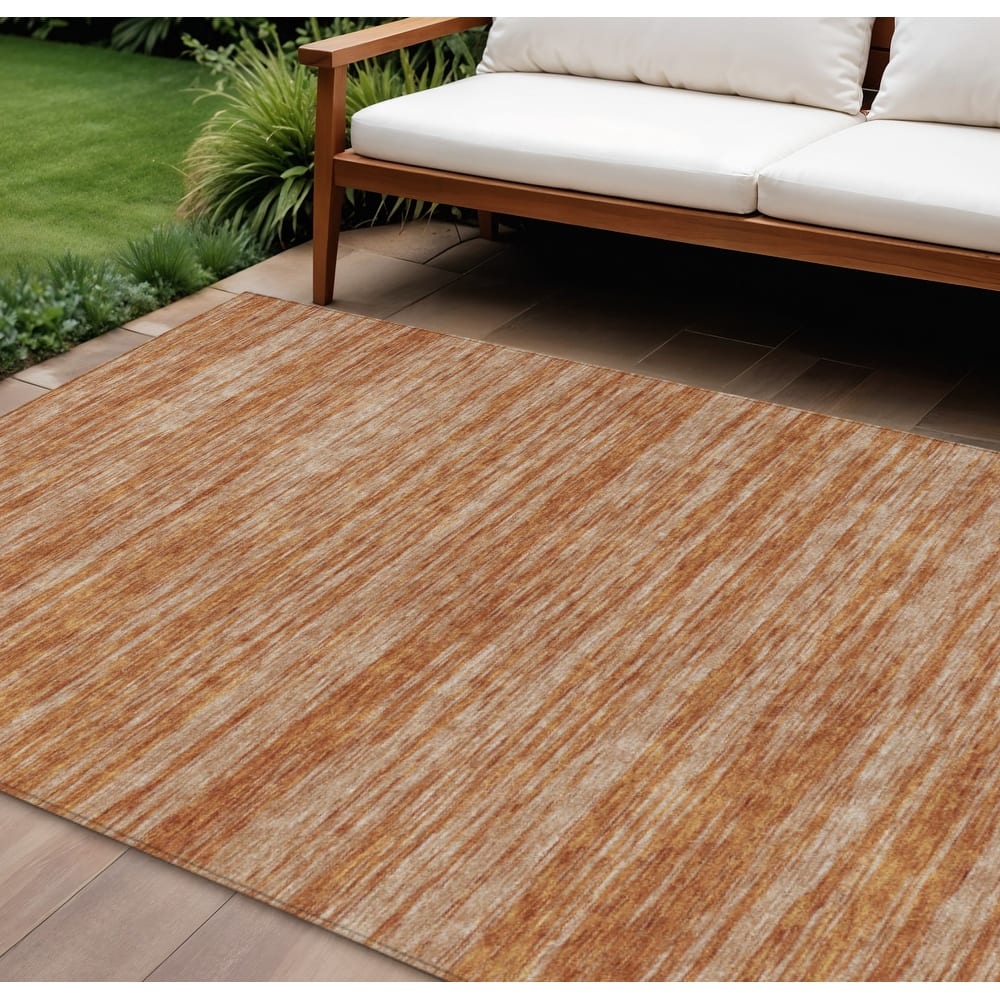 HomeRoots Abstract Modern Rectangle Outdoor Rug