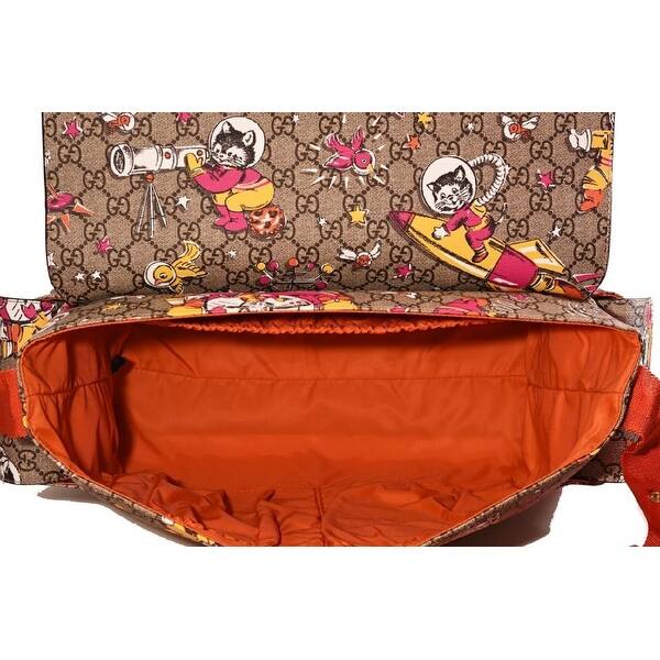 Shop Gucci Space Cats Birds Gg Supreme Canvas Diaper Bag Baby