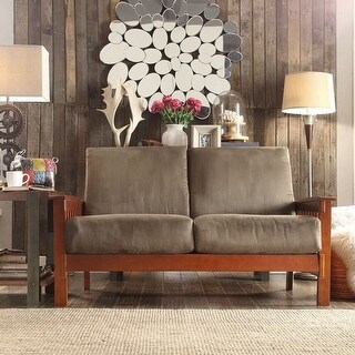 Tribecca Home Hills Mission-Style Oak Loveseat