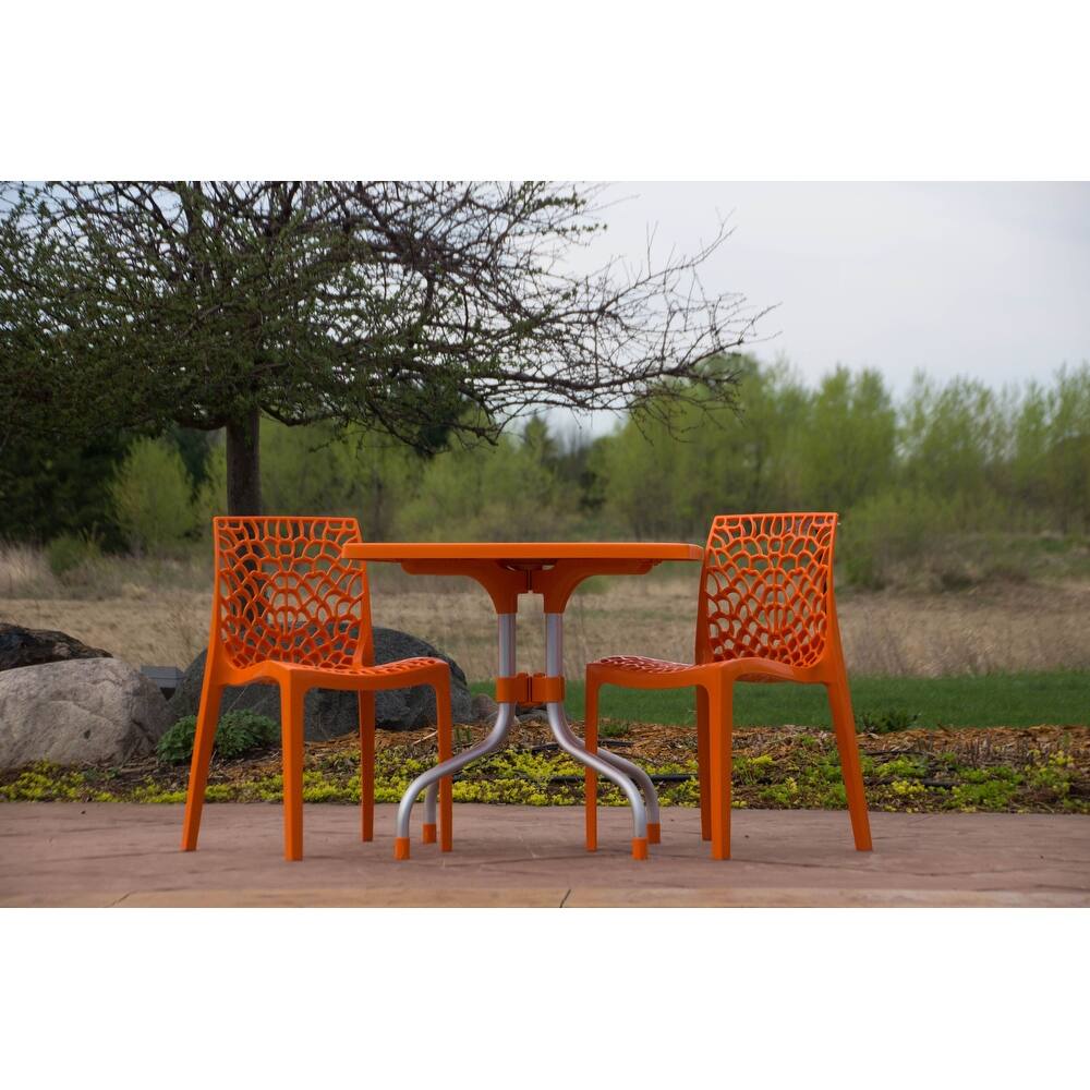 Lyra Square Table and Karissa Patio Chairs 3-Piece Outdoor Lounge Set