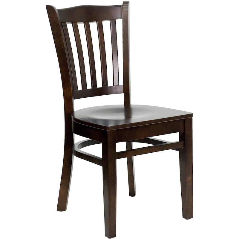 2Pk Vertical Slat Back Wood Restaurant Chair - Hospitality Seating