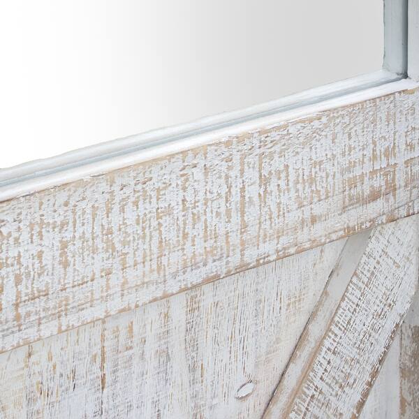 Shop The Gray Barn Whitewashed Wood Hanging Barn Door Wall Mirror