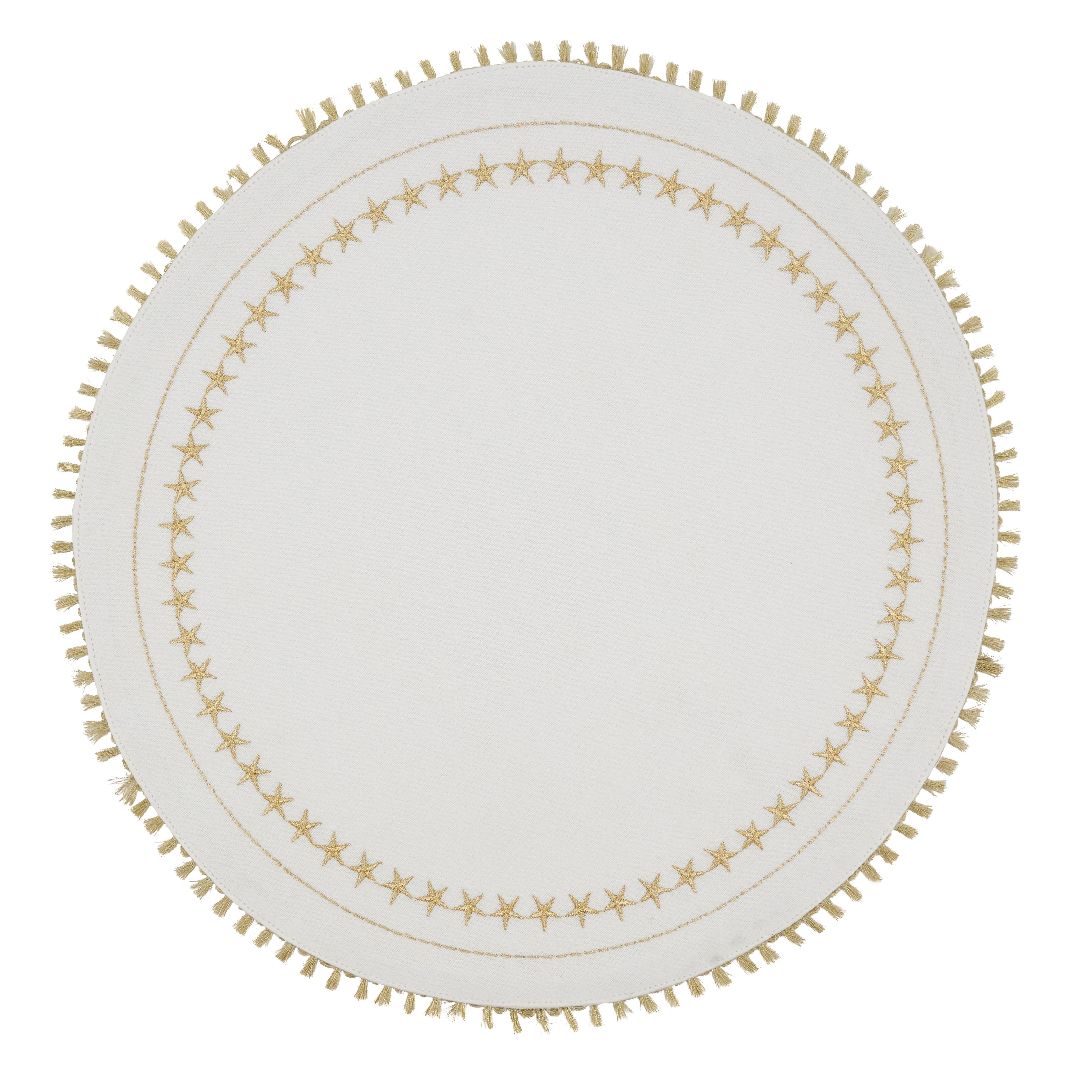 Embroidered Placemats With Stars Tassel Design (Set of 4)
