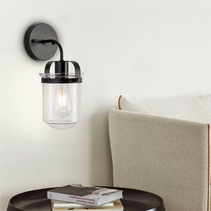8 Inch Bathroom Vanity Lighting with 1-Light and Clear Glass Shade