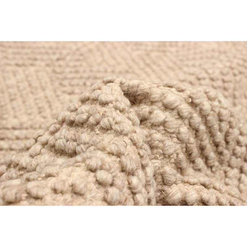 ECARPETGALLERY Braid weave Sienna Tan Wool Rug - 5'3 x 7'7
