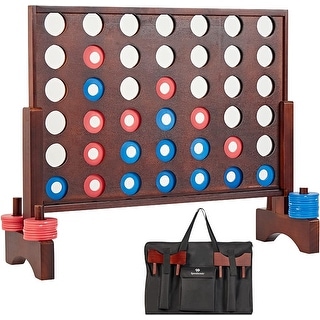 Giant Wooden 4 in A Row Game - Fun Indoor and Outdoor Board Game for Teens