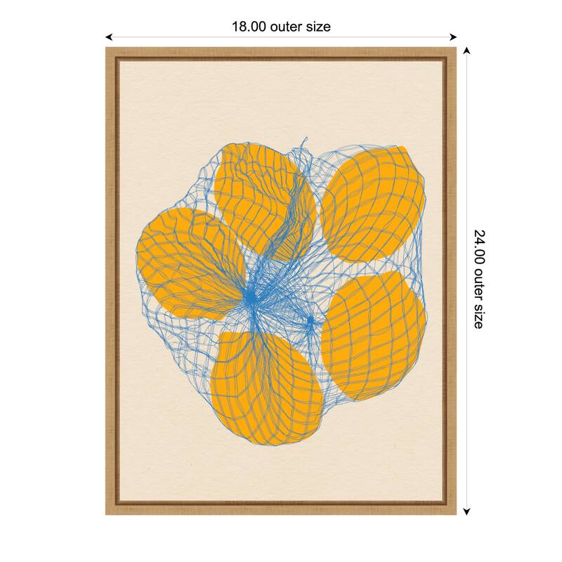 Five Lemons In a Net Bag by Rosi Feist Framed Canvas Wall Art Print - 18 x 24 in