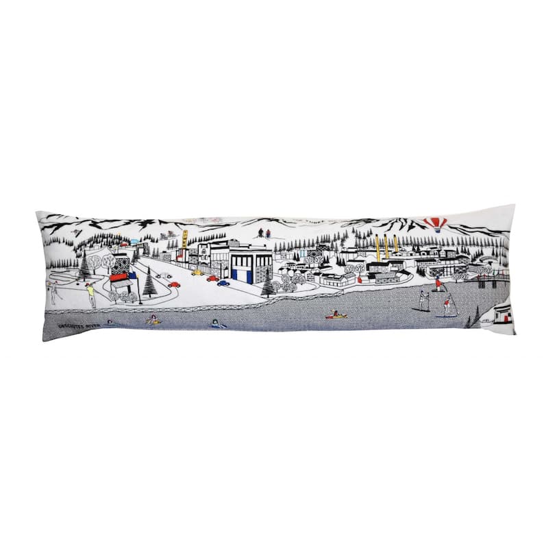 46" White Bend Daylight Skyline Lumbar Decorative Pillow