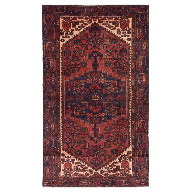 ECARPETGALLERY Hand-knotted Andelz Red Wool Rug - 3'11 x 6'11