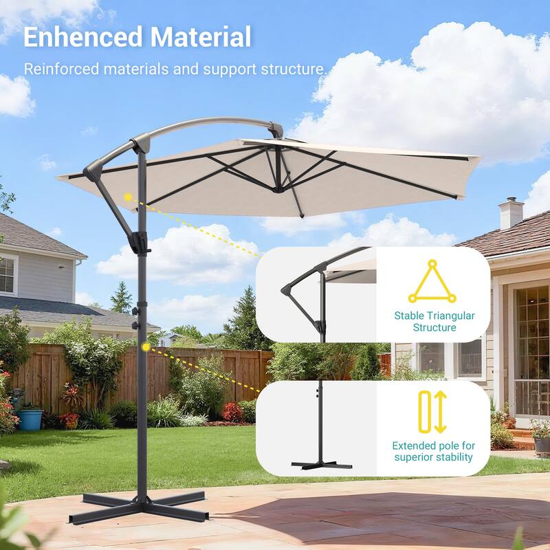 Sonkuki Outdoor 10FT Patio Offset umbrella for Garden
