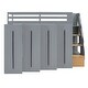 preview thumbnail 3 of 18, Gray Twin Size Solid Wood Modern Loft Bed with Two-Tone Storage Stairs and Pull-Out Wardrobes