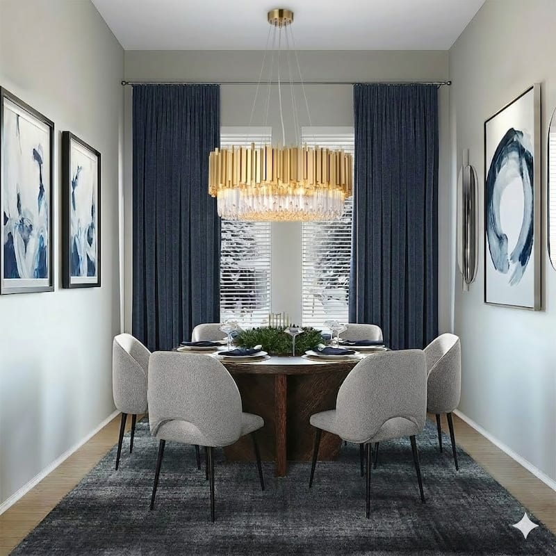 28" Gold Metal Chandelier With Clear Crystals