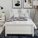 preview thumbnail 1 of 16, Sturdy Construction Wood Platform Bed - Durability and Safety in a Sleek White - Twin