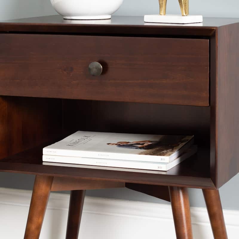 Middlebrook Mid-Century Solid Wood 1-Drawer Nightstand, Set of 2