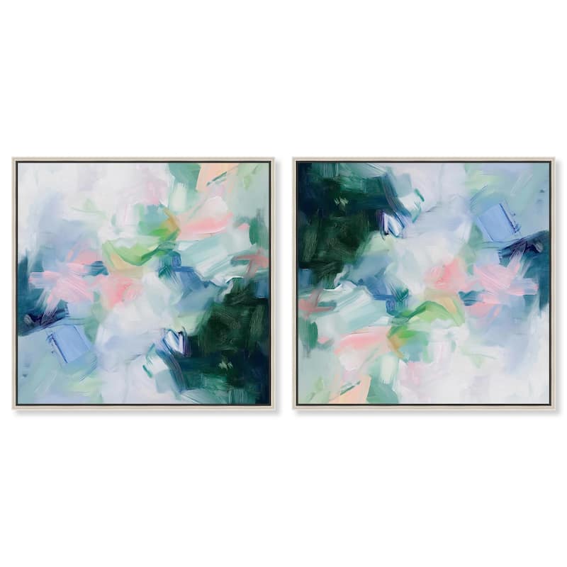 Soft Blues Canvas by Art Remedy - 36" x 24" - Black