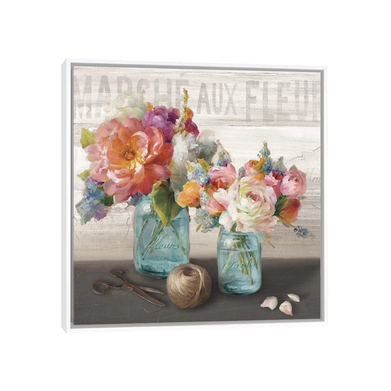 iCanvas "French Cottage Bouquet III" by Danhui Nai Framed Canvas Print - White - 26x26