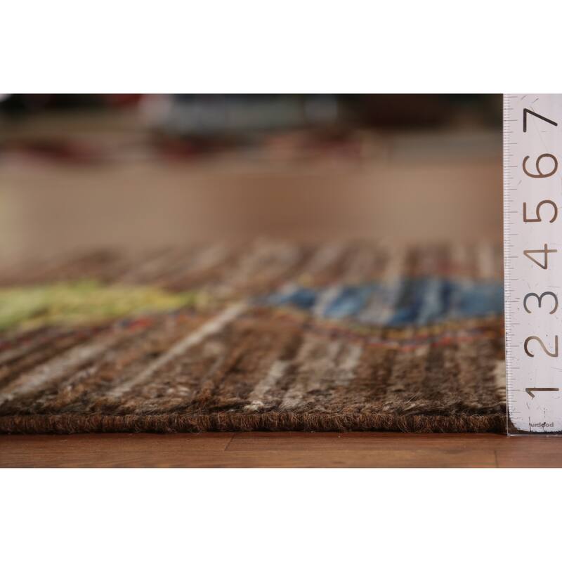 Geometric Moroccan Oriental Runner Rug Hand-Knotted Wool Carpet - 3'6" x 12'6"