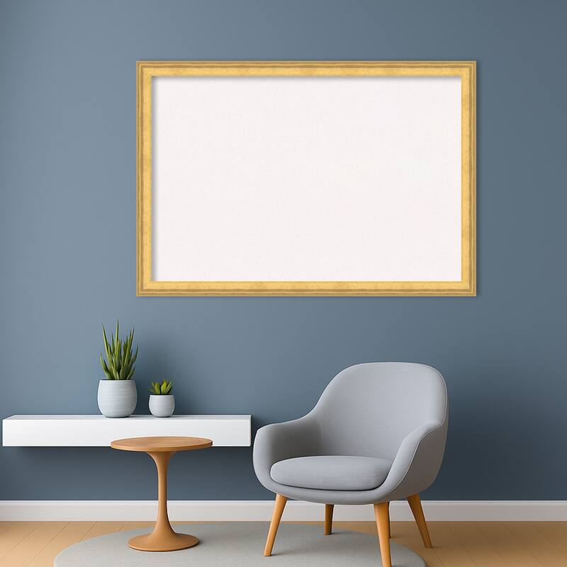 Owen Gold Wood Framed Cork Board - Bulletin Board, Organization Board, Pin Board