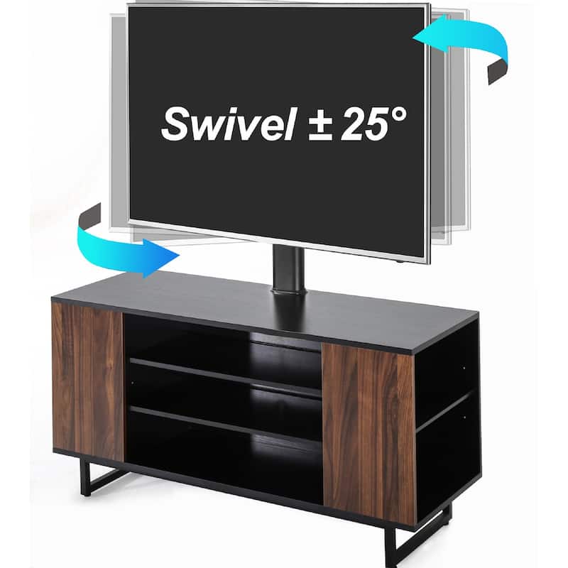 FITUEYES Brown Mid Century Modern TV Stand for 32 to 70 Inch TVS - 70INCH