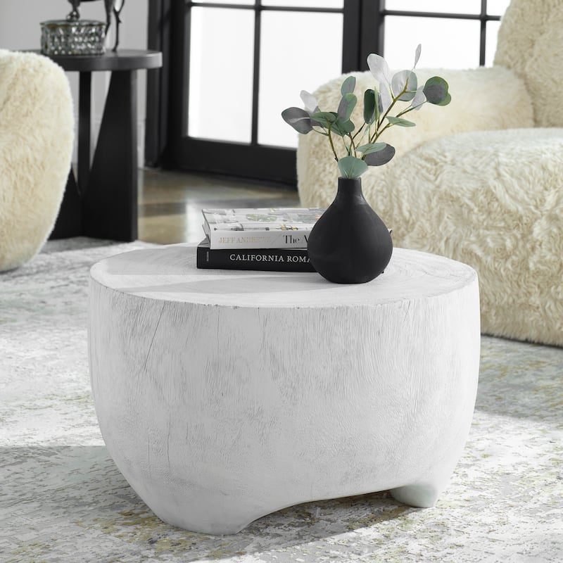 Uttermost Elevate White Coffee Table - 24"W x 14"H x 24"D