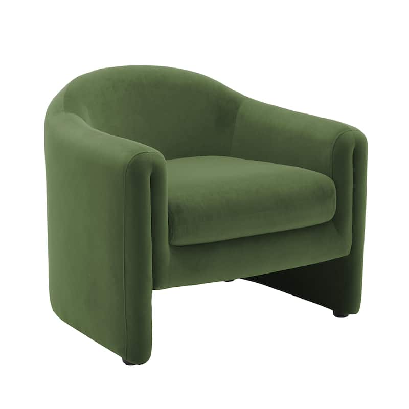 32.3" Wide Upholstered Barrel Boucle Velvet Accent Chair