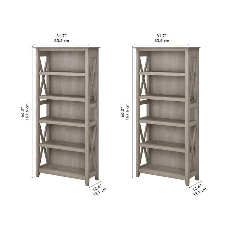 Key West 5 Shelf Bookcase Set by Bush Furniture