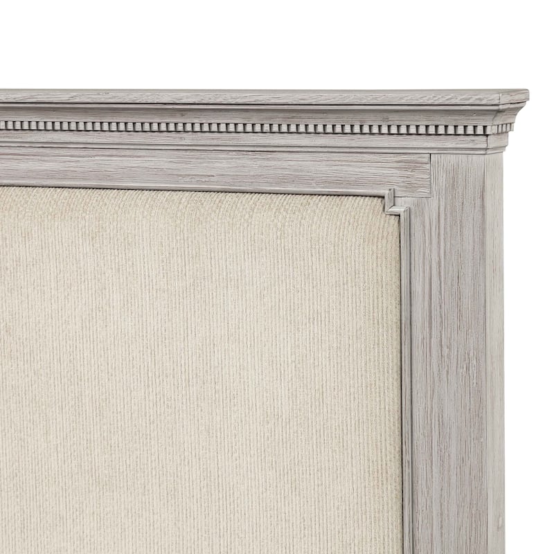 Furniture of America Eleanor Modern Rustic 3-Piece Weathered Grey Wood Panel Bedroom Set with Dentil Molding