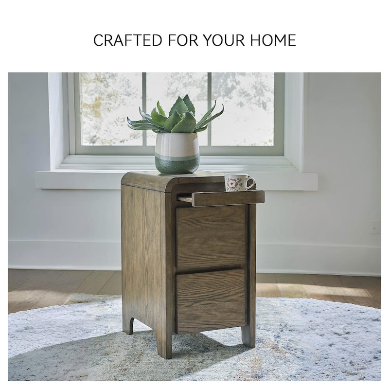 Signature Design by Ashley Jensworth Brown/Beige Accent Table - 14" W x 17" D x 25" H