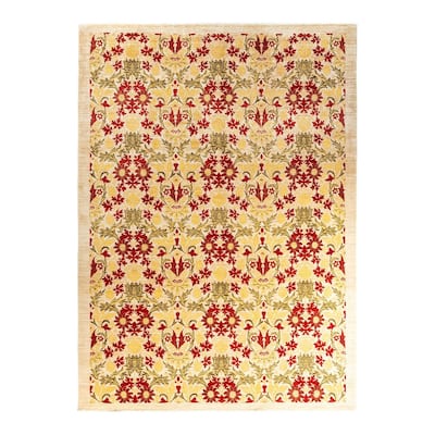 Arts & Crafts One-of-a-Kind Hand-Knotted Area Rug - Ivory, 8' 8" x 11' 10" - 8' 8" x 11' 10"