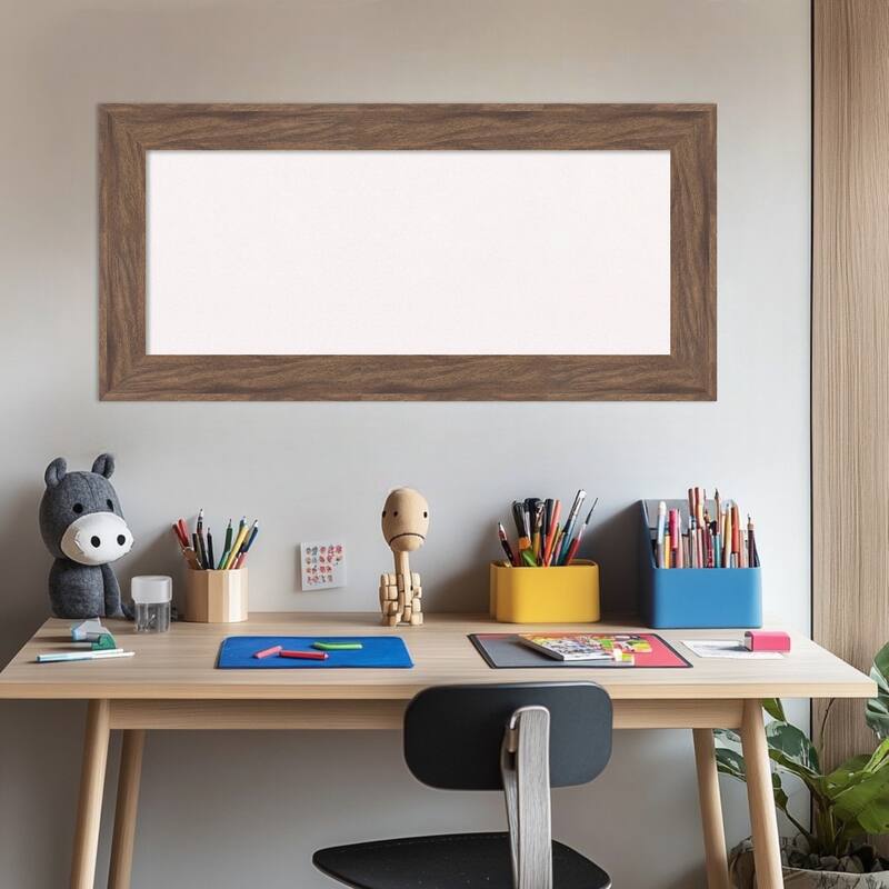 Pia Medium Brown Framed Cork Board - Bulletin Board, Organization Board, Pin Board