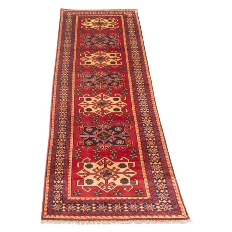 ECARPETGALLERY Hand-knotted Kargahi Red Wool Rug - 2'10 x 9'10