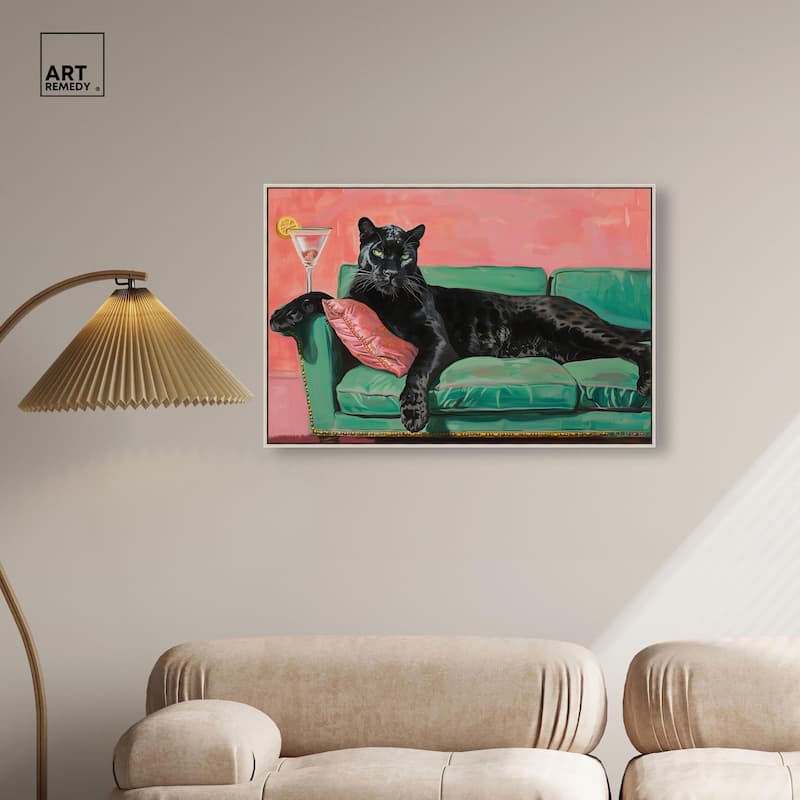 Lounging Panther Canvas by Art Remedy
