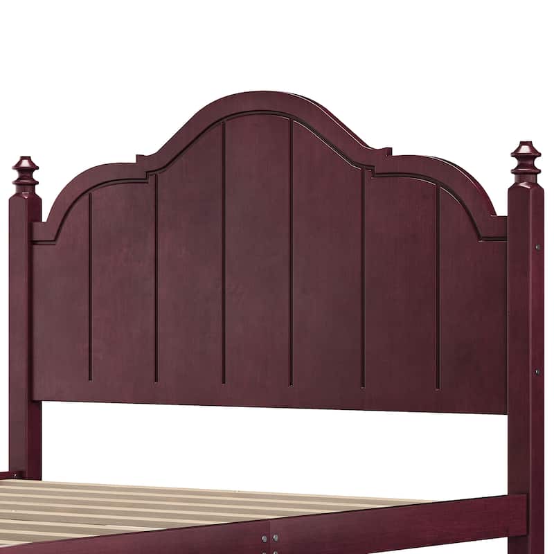 Bed Frame Queen Size with Headboard, Vintage Queen Bed Frame with Slats Support, Wooden Platform Queen Bed