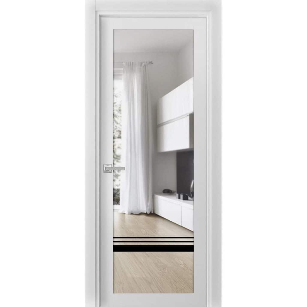 Solid French Door 18x80 Lucia 2666 White Silk| Bathroom