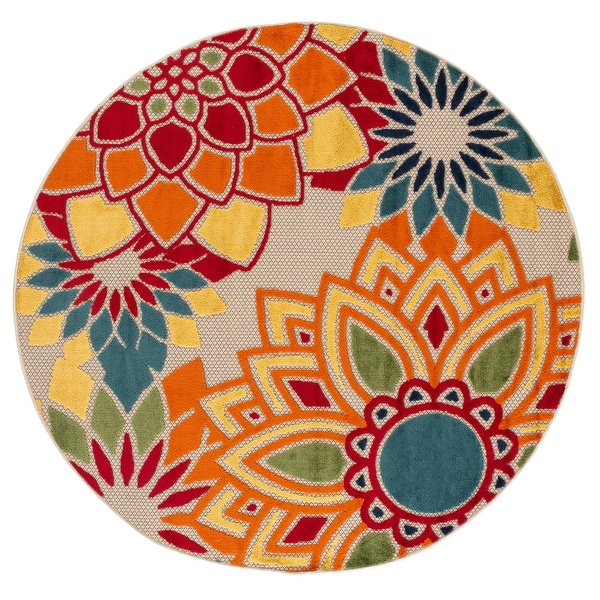 SAFAVIEH Cabana Elvezia Indoor/ Outdoor Waterproof Patio Floral