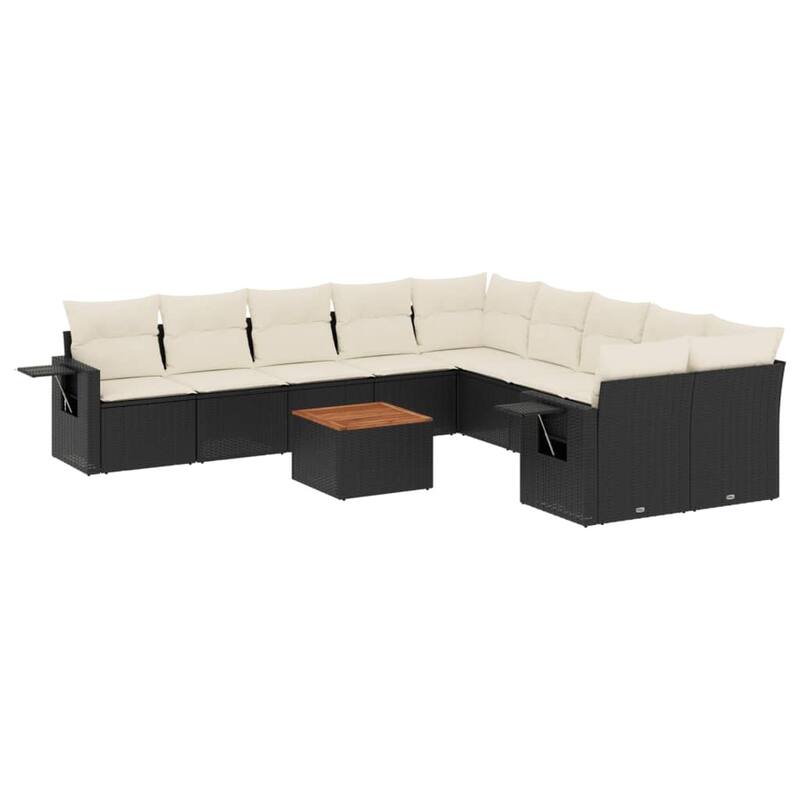 vidaXL Patio Sofa Set with Cushions Outdoor Furniture 11 Piece Poly Rattan