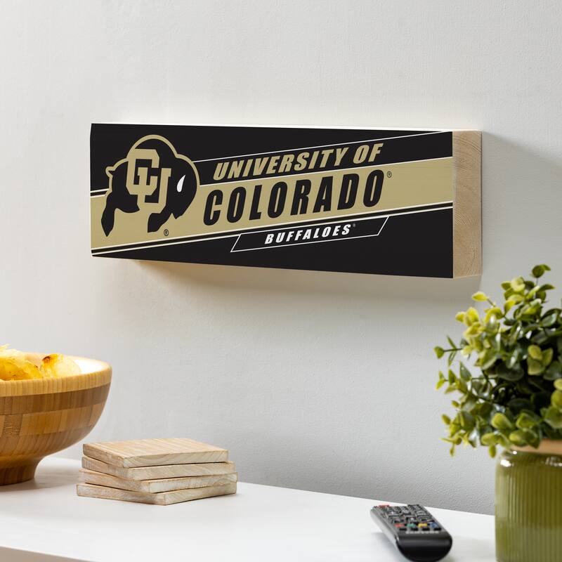 University of Colorado Wooden Tabletop Mantel Shelf Sign - 5" x 18"
